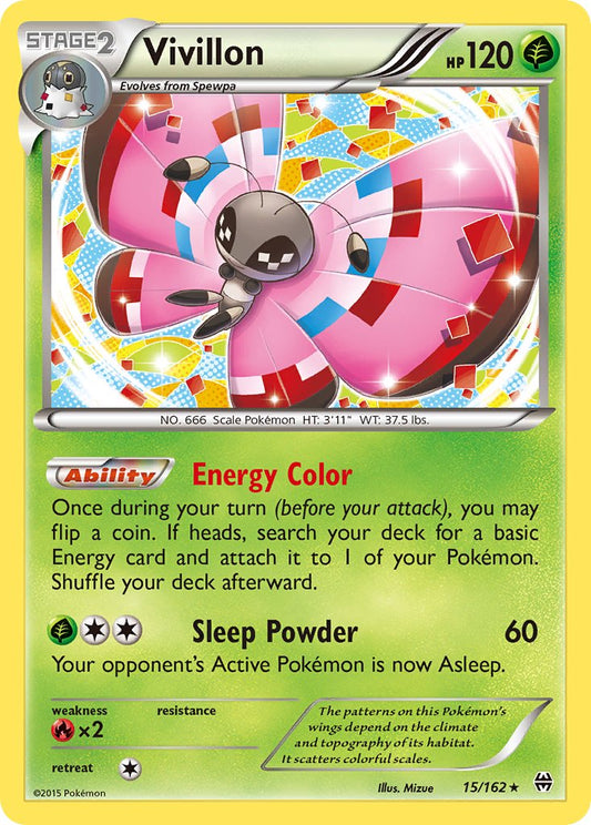 Vivillon | BKT | XY | 15/162 | New Mint | Rare Holo