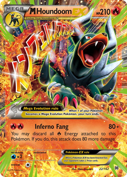 M Houndoom EX | BKT | XY | 22/162 | New Mint | Rare Holo EX