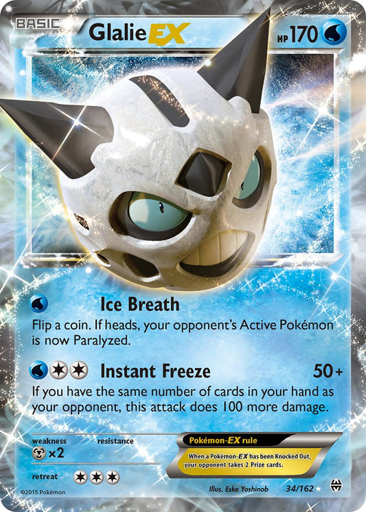 Glalie EX | BKT | XY | 34/162 | New Mint | Rare Holo EX