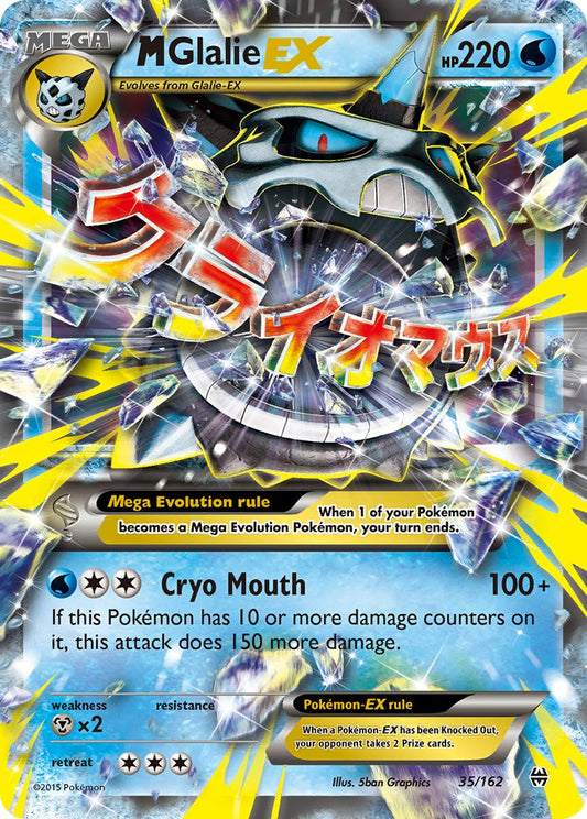 M Glalie EX | BKT | XY | 35/162 | New Mint | Rare Holo EX