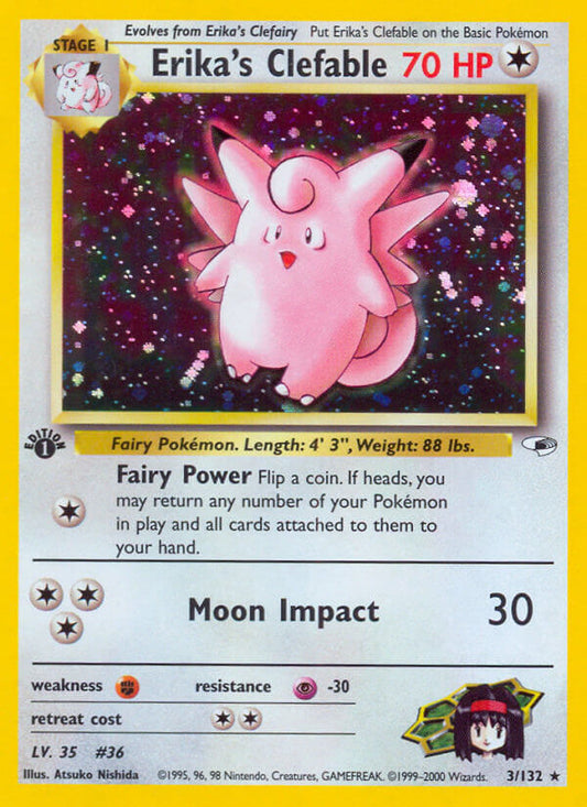 Erika’s Clefable | Gym Heroes | Gym | 3/132 | New Mint | Rare Holo