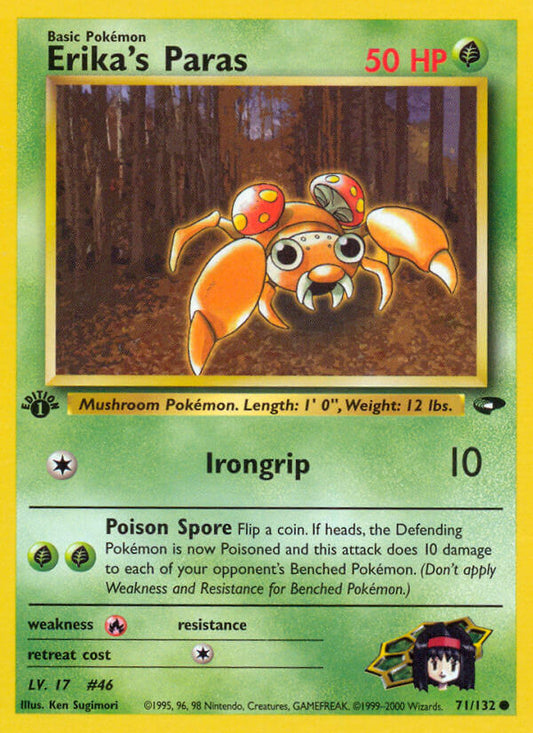 Erika’s Paras | Gym Challenge | Gym | 71/132 | New Mint | Common