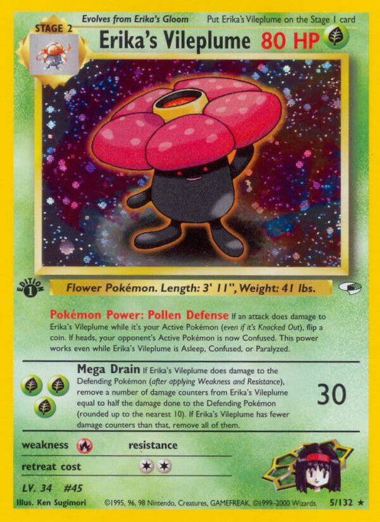 Erika’s Vileplume | Gym Heroes | Gym | 5/132 | New Mint | Rare Holo