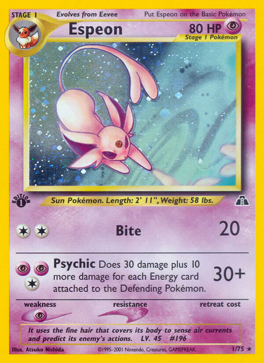 Espeon | Neo Discovery | Neo | 1/75 | New Mint | Rare Holo