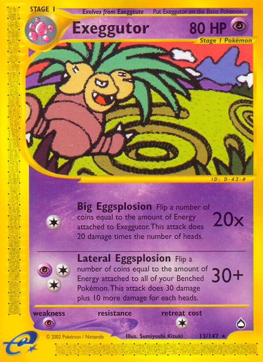 Exeggutor | Aquapolis | E-Card | 13/147 | New Mint | Rare