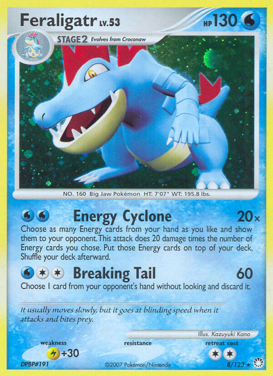 Feraligatr | Mysterious Treasures | Diamond & Pearl | 8/123 | New Mint | Rare Holo