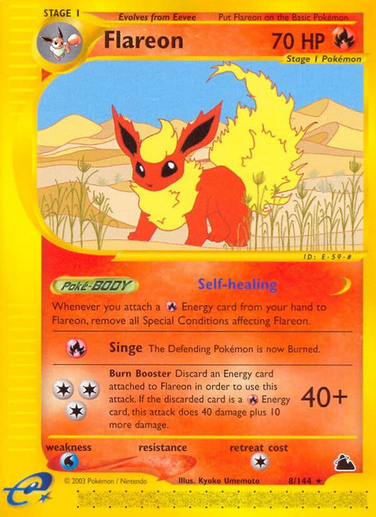 Flareon | Skyridge | E-Card | 8/144 | New Mint | Rare