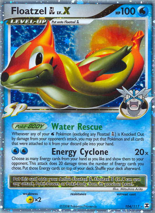 Floatzel GL LV.X | Rising Rivals | Platinum | 104/111 | New Mint | Rare Holo LV.X