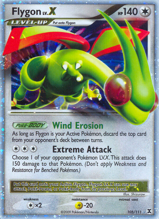 Flygon LV.X | Rising Rivals | Platinum | 105/111 | New Mint | Rare Holo LV.X