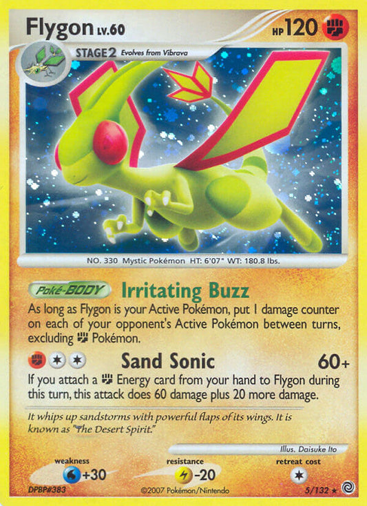 Flygon | Secret Wonders | Diamond & Pearl | 5/132 | New Mint | Rare Holo