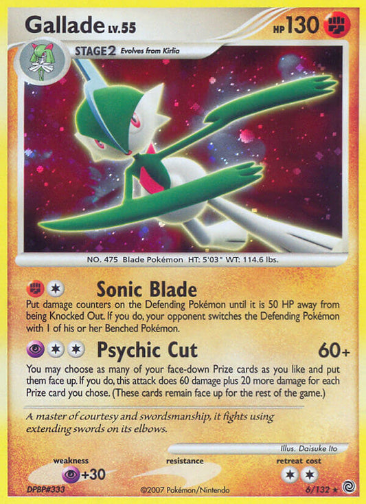 Gallade | Secret Wonders | Diamond & Pearl | 6/132 | New Mint | Rare Holo