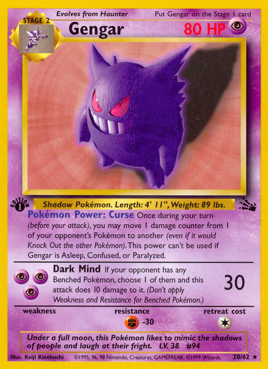 Gengar | Fossil | Classic | 20/62 | New Mint | Rare