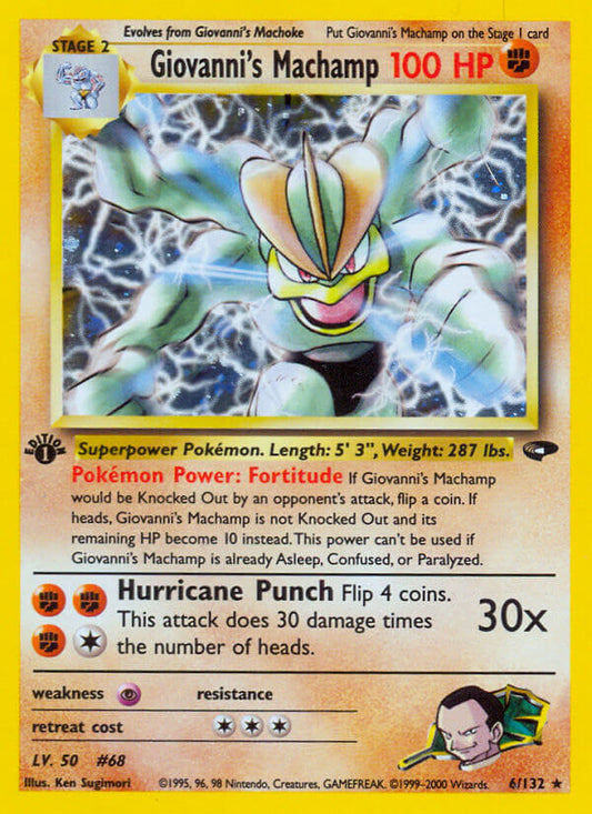 Giovanni’s Machamp | Gym Challenge | Gym | 6/132 | New Mint | Rare Holo