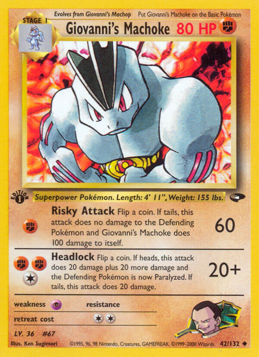 Giovanni’s Machoke | Gym Challenge | Gym | 42/132 | New Mint | Uncommon