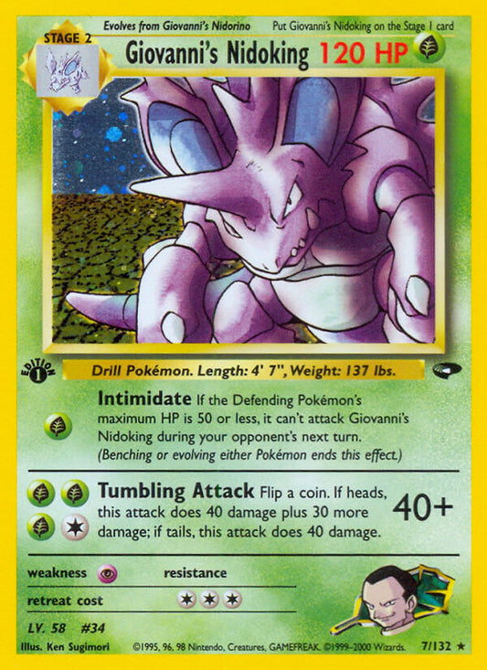 Giovanni’s Nidoking | Gym Challenge | Gym | 7/132 | New Mint | Rare Holo