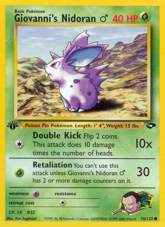 Giovanni’s Nidoran Male | Gym Challenge | Gym | 76/132 | New Mint | Common