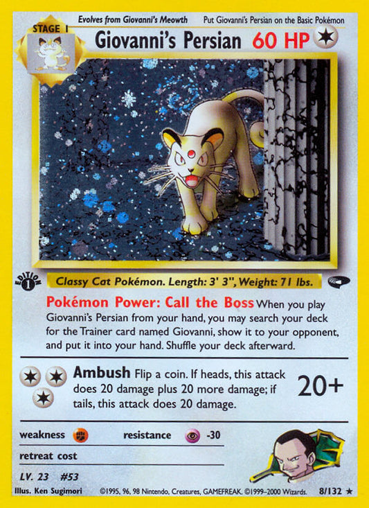 Giovanni’s Persian | Gym Challenge | Gym | 8/132 | New Mint | Rare Holo