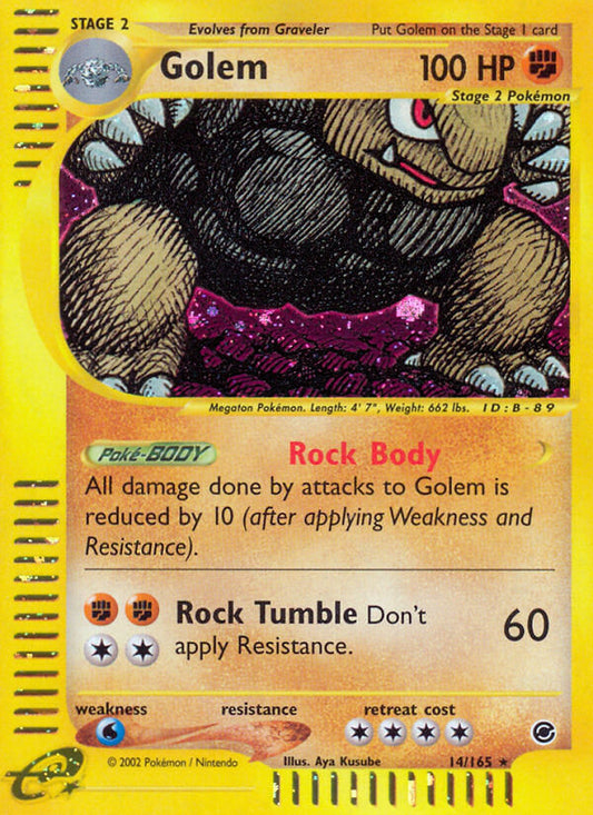 Golem | Expedition | E-Card | 14/165 | New Mint | Rare Holo