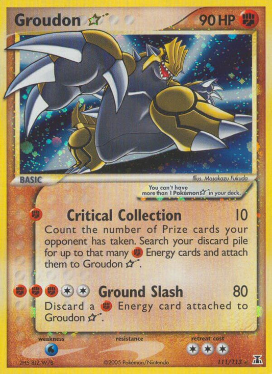 Groudon Star | Delta Species | EX | 111/113 | New Mint | Rare Holo Star