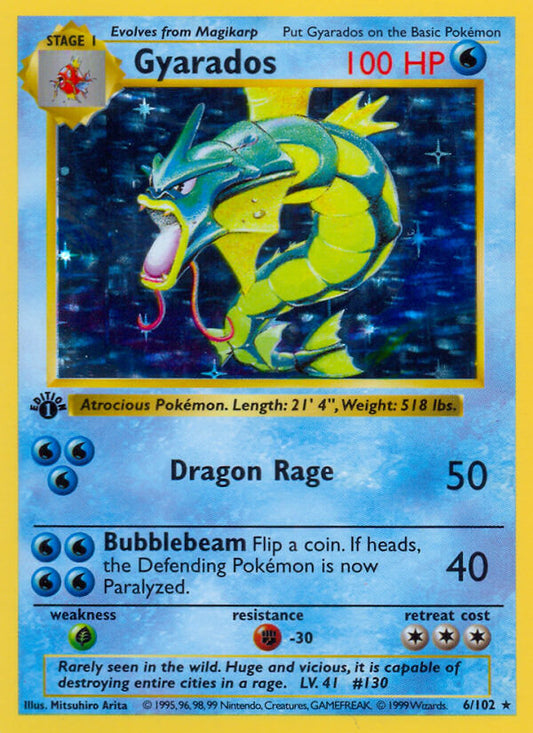 Gyarados | Base Set | Classic | 6/102 | New Mint | Rare Holo