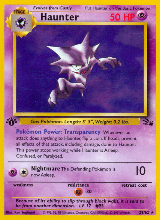 Haunter | Fossil | Classic | 21/62 | New Mint | Rare