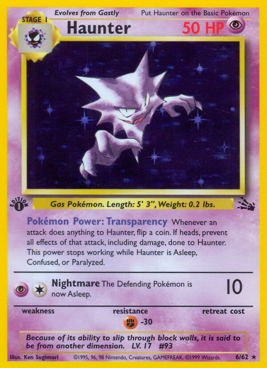 Haunter | Fossil | Classic | 6/62 | New Mint | Rare Holo