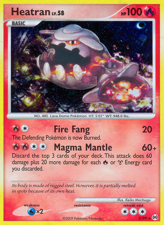 Heatran | Arceus | Platinum | 3/99 | New Mint | Rare Holo