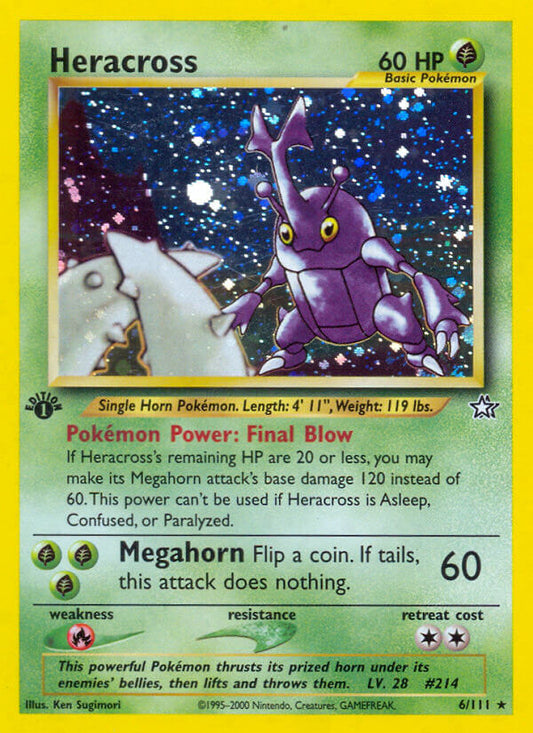Heracross | Neo Genesis | Neo | 6/111 | New Mint | Rare Holo