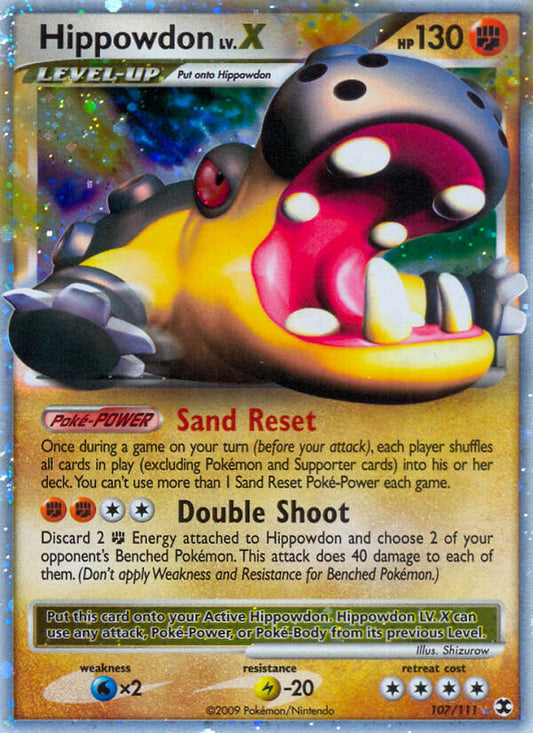 Hippowdon LV.X | Rising Rivals | Platinum | 107/111 | New Mint | Rare Holo LV.X
