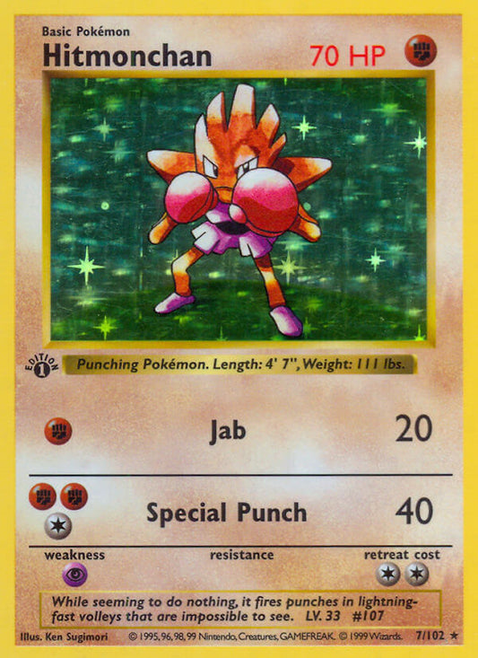 Hitmonchan | Base Set | Classic | 7/102 | New Mint | Rare Holo