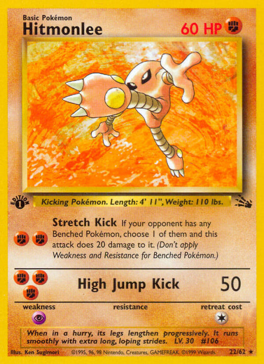 Hitmonlee | Fossil | Classic | 22/62 | New Mint | Rare