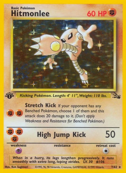 Hitmonlee | Fossil | Classic | 7/62 | New Mint | Rare Holo