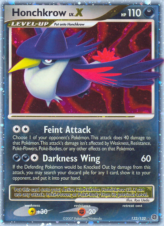 Honchkrow LV.X | Secret Wonders | Diamond & Pearl | 132/132 | New Mint | Rare Holo LV.X