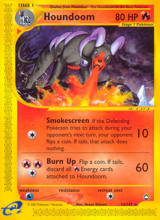 Houndoom | Aquapolis | E-Card | 14/147 | New Mint | Rare