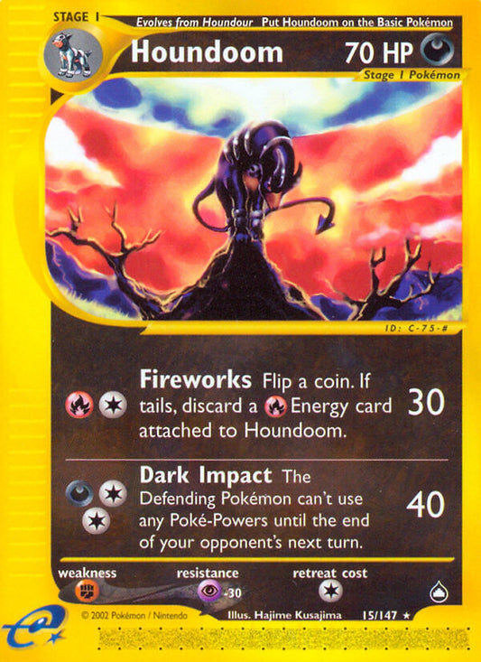 Houndoom | Aquapolis | E-Card | 15/147 | New Mint | Rare