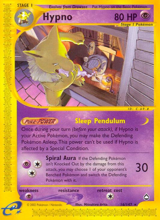 Hypno | Aquapolis | E-Card | 16/147 | New Mint | Rare