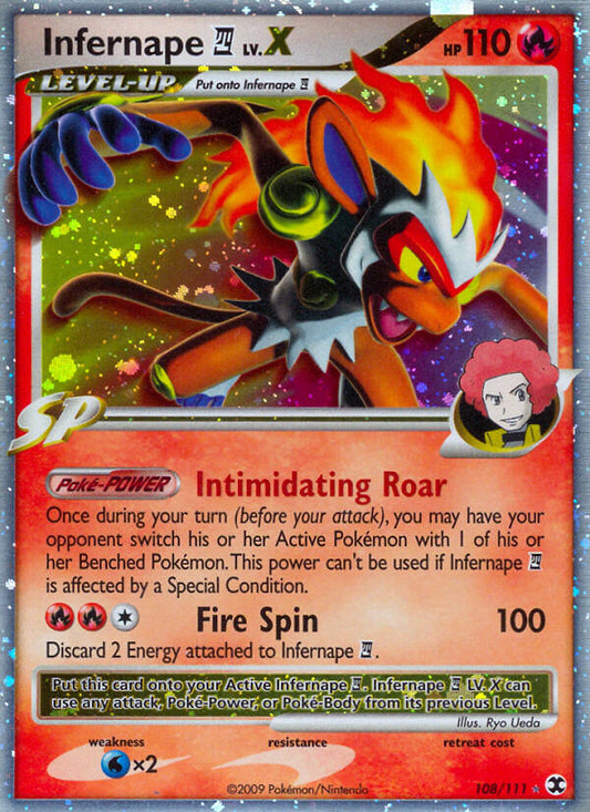 Infernape E4 LV.X | Rising Rivals | Platinum | 108/111 | New Mint | Rare Holo LV.X