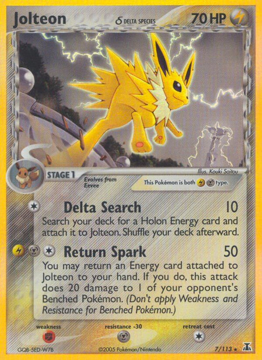 Jolteon | Delta Species | EX | 7/113 | New Mint | Rare Holo