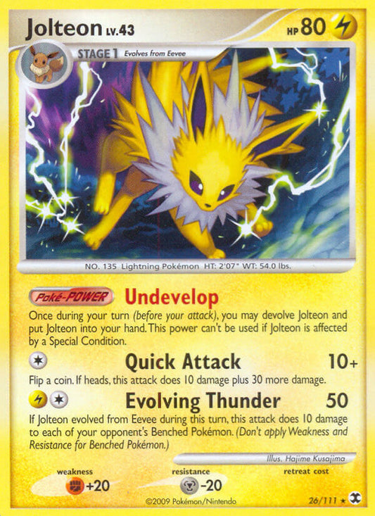 Jolteon | Rising Rivals | Platinum | 26/111 | New Mint | Rare