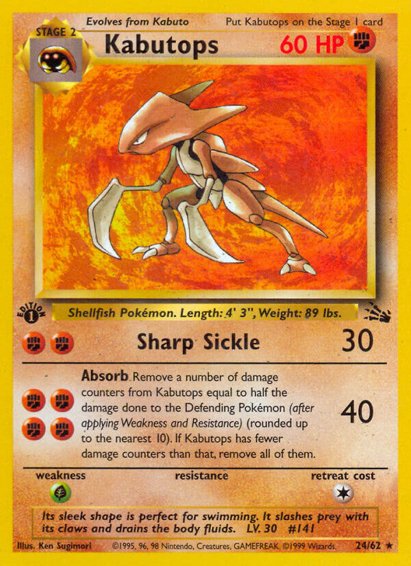 Kabutops | Fossil | Classic | 24/62 | New Mint | Rare