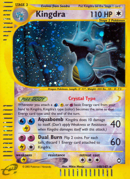 Kingdra | Aquapolis | E-Card | 148/147 | New Mint | Rare Secret