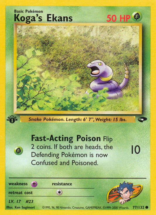 Koga’s Ekans | Gym Challenge | Gym | 77/132 | New Mint | Common