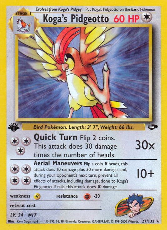 Koga’s Pidgeotto | Gym Challenge | Gym | 27/132 | New Mint | Rare