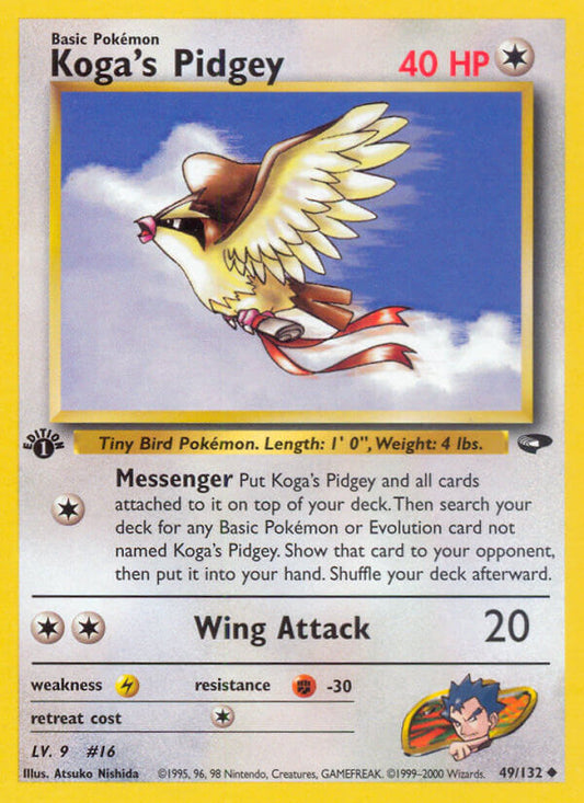 Koga’s Pidgey | Gym Challenge | Gym | 49/132 | New Mint | Uncommon