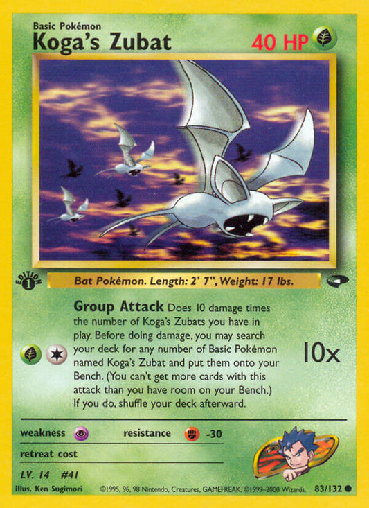 Koga’s Zubat | Gym Challenge | Gym | 83/132 | New Mint | Common