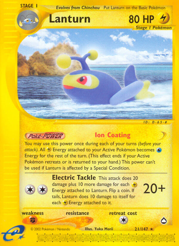 Lanturn | Aquapolis | E-Card | 21/147 | New Mint | Rare