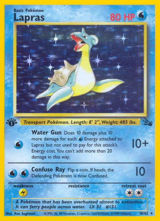 Lapras | Fossil | Classic | 10/62 | New Mint | Rare Holo