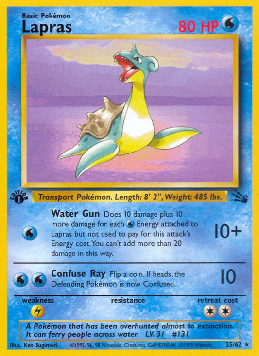 Lapras | Fossil | Classic | 25/62 | New Mint | Rare