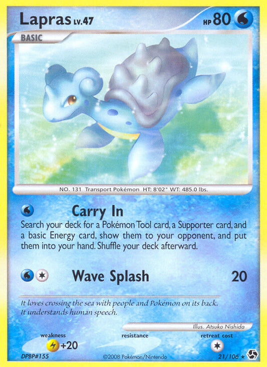 Lapras | Great Encounters | Diamond & Pearl | 21/106 | New Mint | Rare