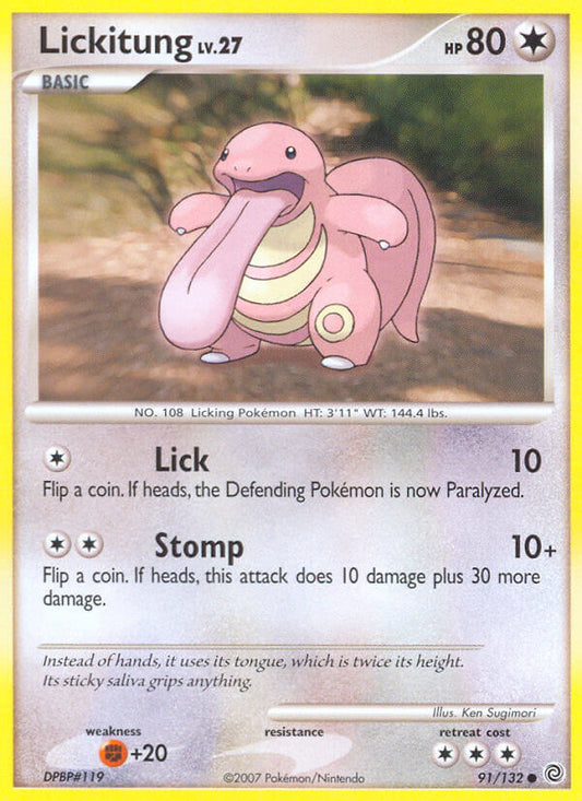 Lickitung | Secret Wonders | Diamond & Pearl | 91/132 | New Mint | Common